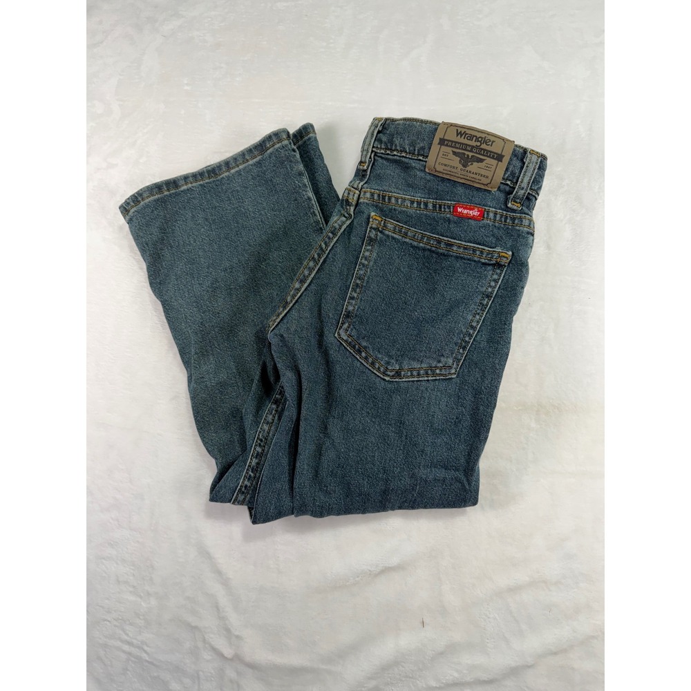 Wrangler Five Star Bootcut Jeans 10 Reg Blue Denim Adjust-to-Fit Boys